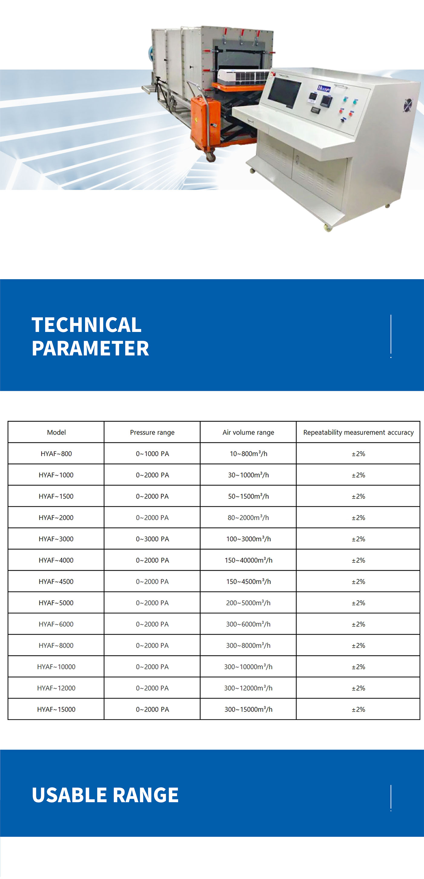 Air volume test bench  fan power performance test bench (3)